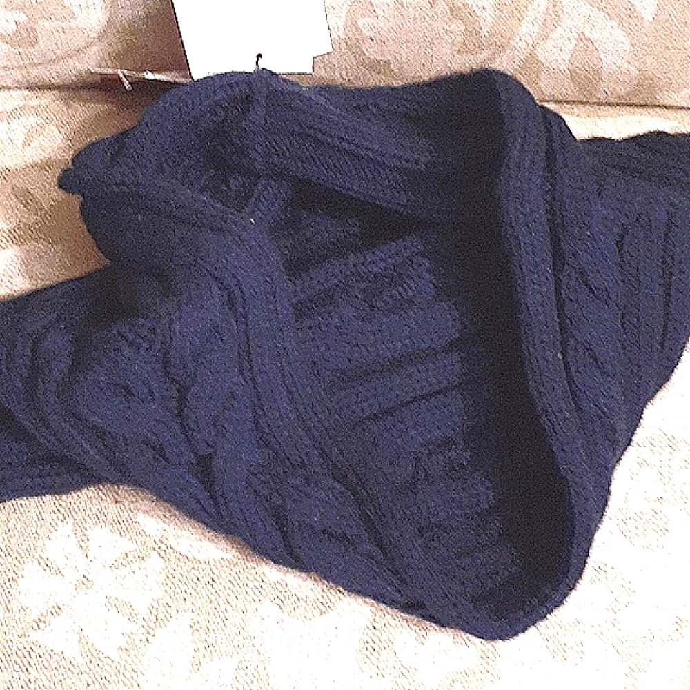 CALVIN KLEIN COWL NECKWARMER INFINITY SCARF MIDNIGHT BLUE NWT